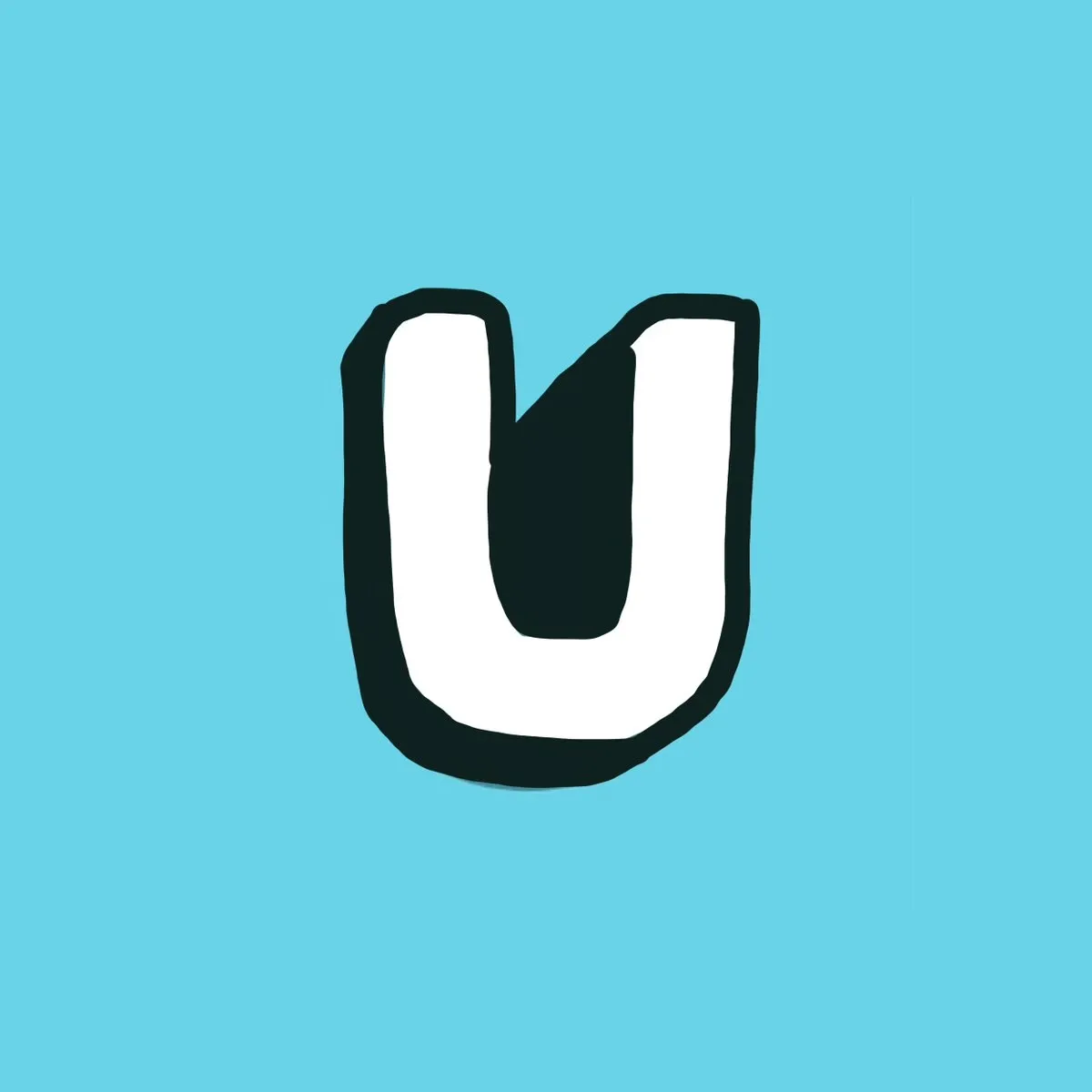 The U mark drawn by hand